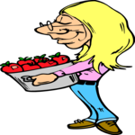 Woman with Apples Clip Art