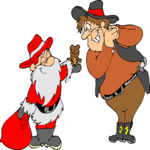 Santa & Cowboy Clip Art