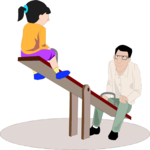 Father & Daughter Playing 1 Clip Art