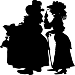 Silhouettes, Women Reading 1