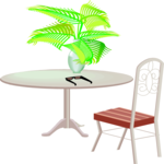 Chair & Table 2 Clip Art