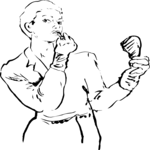 Woman Applying Lipstick