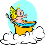 Cherub Bathing Clip Art