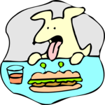 Dog & Sandwich Clip Art