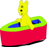 Teddy Bear in Pool Clip Art