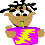 Sipping Soda Clip Art