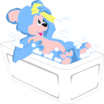 Bear Bathing Clip Art
