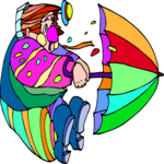 Clown with Umbrella 7 Clip Art
