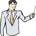 Businessman with Pointer Clip Art