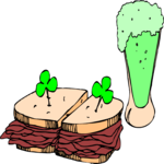 Green Beer & Sandwich Clip Art