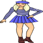 Girl in Skirt 1 Clip Art