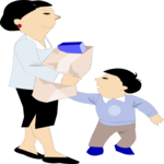 Child Shopping with Mom 2 Clip Art
