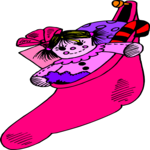 Stocking & Gifts 1 Clip Art