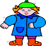 Girl in Raincoat 1 Clip Art