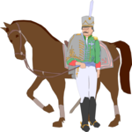Soldier with Horse Clip Art