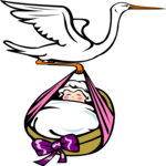 Stork & Girl 1 Clip Art