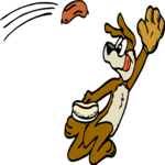 Dog Catching Hot Dog