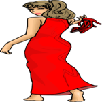 Woman in Dress 38 Clip Art