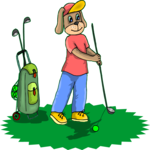 Golfer - Dog 3 Clip Art