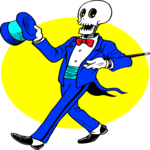 Skeleton in Suit Clip Art