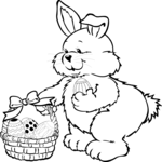Bunny with Basket 01 Clip Art