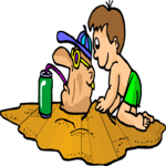 Buried in Sand 6 Clip Art