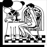 New Year Woman Dining Clip Art