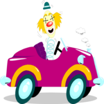 Clown in Car 3 Clip Art