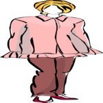 Woman in Blouse & Pants 4 Clip Art