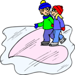 Ice Skating - Couple Clip Art