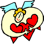 Angel & Hearts 4 Clip Art