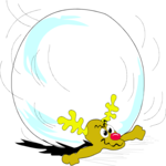 Reindeer Snowball Fight 07 Clip Art