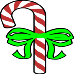Candy Cane with Bow