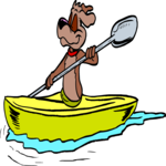 Dog Kayaking Clip Art