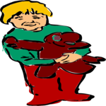 Boy Holding Toy Clip Art