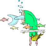 Mermaid Stuck in Pipe Clip Art