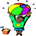Playing with Beach Ball 3 Clip Art