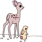 Deer & Rabbit Clip Art