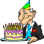 Man with Birthday Cake 1 Clip Art