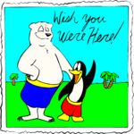 Bear & Penguin Postcard Clip Art