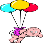 Baby & Balloons 1 Clip Art