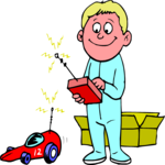 Boy & Car Clip Art