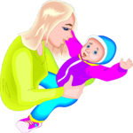 Child with Mother 1 Clip Art