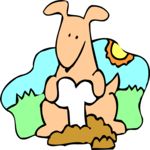 Dog with Bone 19 Clip Art