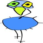 Wirey Bird Front Clip Art