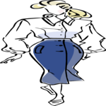 Woman in Blouse & Skirt 1 Clip Art