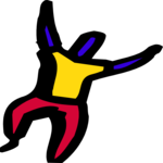 Colorful Man Jumping Clip Art