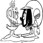 Helmet & Dollar Sign Clip Art