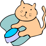 Cat & Bowl 13 Clip Art