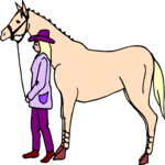 Cowgirl with Horse Clip Art